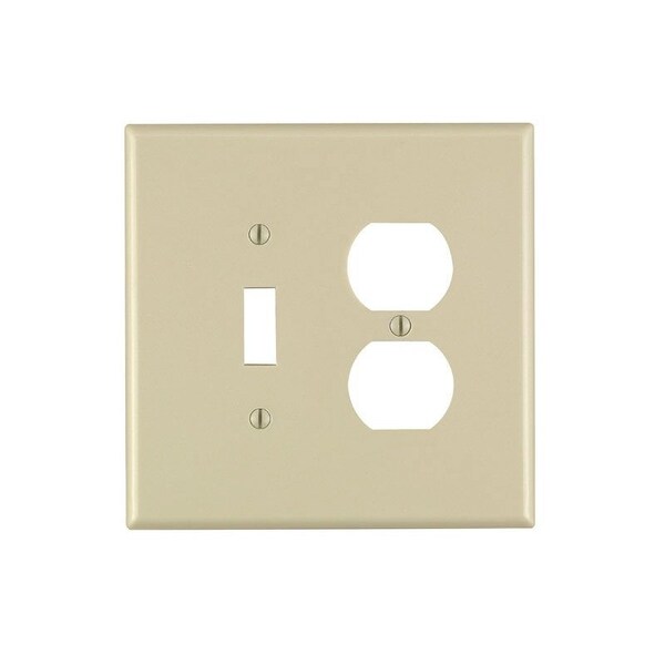 Leviton Leviton Ivory 2 gang Thermoset Plastic Duplex/Toggle Wall Plate 1 pk 86105-000 - main